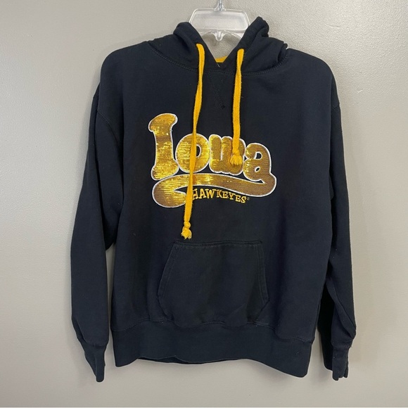 Pressbox Tops - Pressbox Iowa Hawkeyes Womens XL Hoodie Sweatshirt College Sequins Feminine